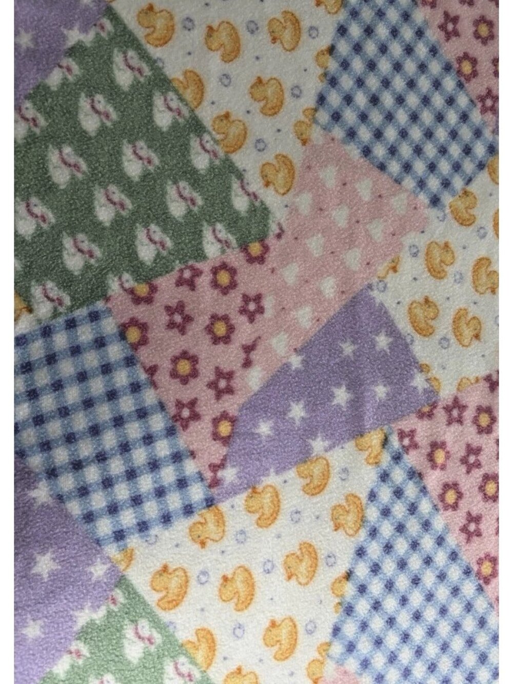 Fleece Fabric 31" x 60" Baby Ducks Bunny Stars Patchwork Craft Piece Nursery